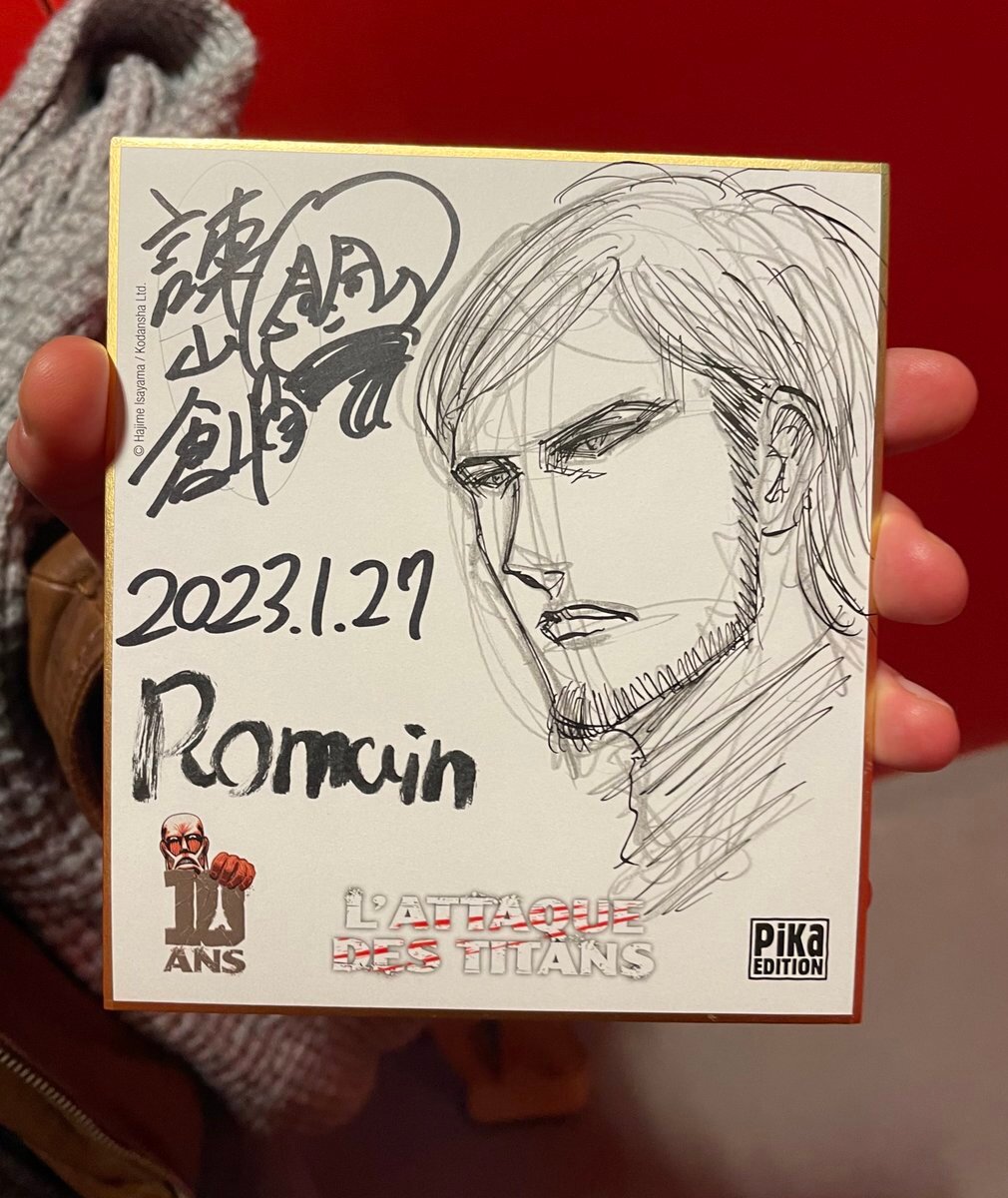 Educational authentic reference image (FnfrMkPXkAwURge). — educational authentic (REAL) shikishi reference associated with Hajime Isayama