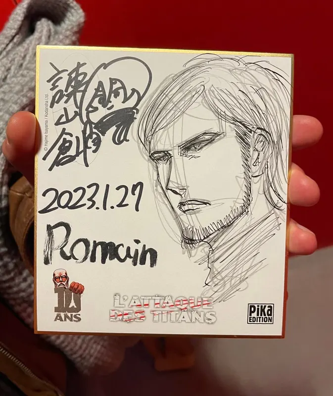 Educational authentic reference image (FnfrMkPXkAwURge). — educational authentic (REAL) shikishi reference associated with Hajime Isayama