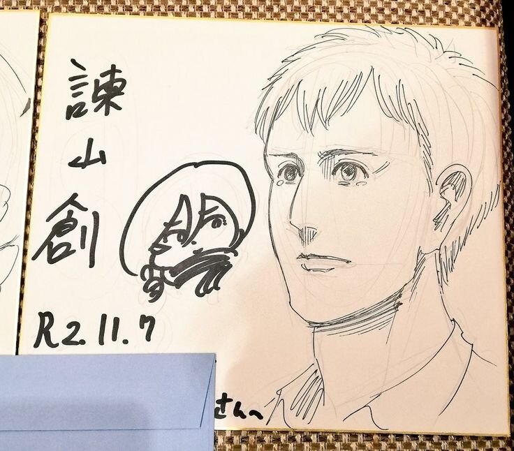 Educational authentic reference image (ae8f6e11befaf7a4d42013e22541ba52). — educational authentic (REAL) shikishi reference associated with Hajime Isayama