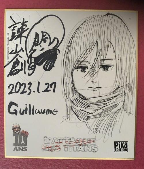 Educational authentic reference image (u=14631167,1952207766&fm=253&app=120&f=JPEG). — educational authentic (REAL) shikishi reference associated with Hajime Isayama