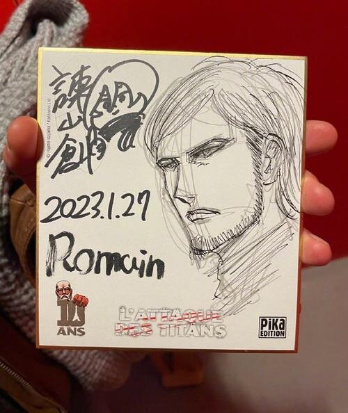 Educational authentic reference image (u=2385539547,2935637890&fm=253&app=120&f=JPEG). — educational authentic (REAL) shikishi reference associated with Hajime Isayama
