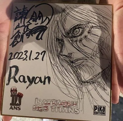 Educational authentic reference image (u=4275656300,3495884154&fm=253&app=120&f=JPEG). — educational authentic (REAL) shikishi reference associated with Hajime Isayama