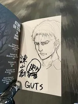 Educational authentic reference image (u=2909477605,1112679740&fm=253&app=138&f=JPEG). — educational authentic (REAL) shikishi reference associated with Hajime Isayama
