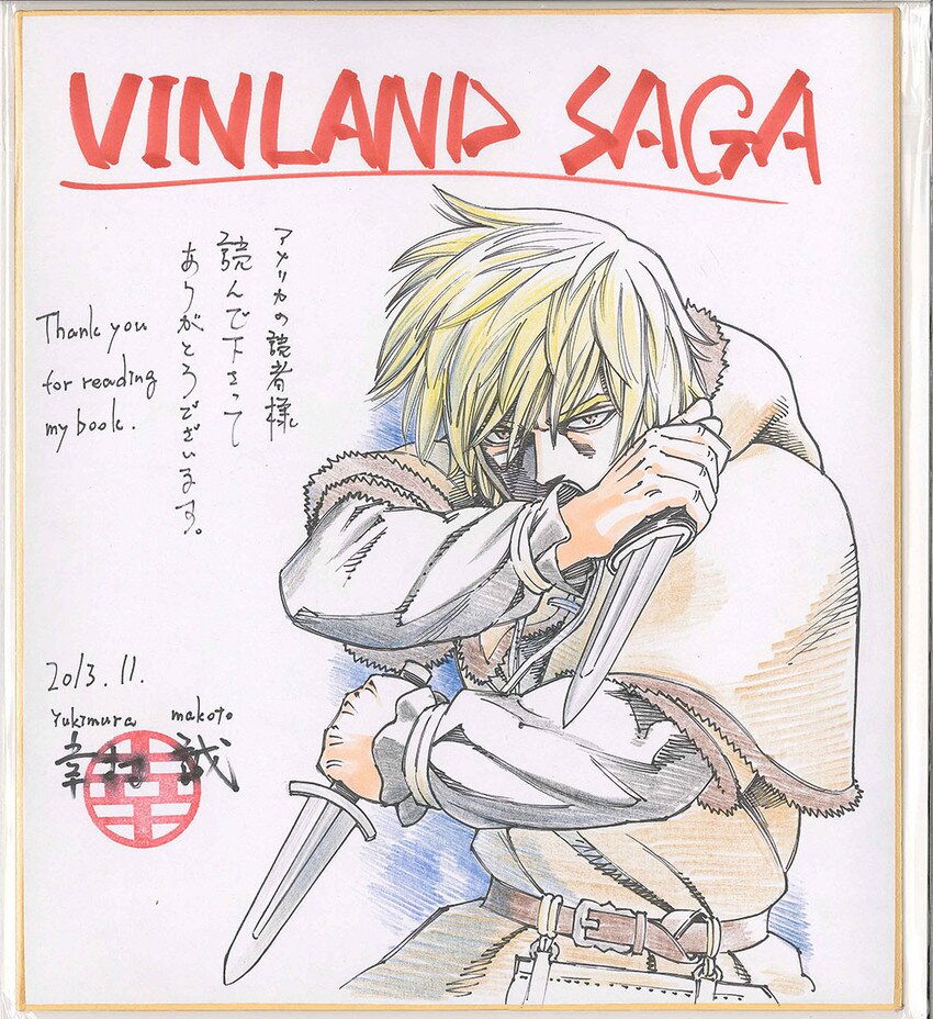 Educational authentic reference image (__thorfinn_vinland_saga_drawn_by_yukimura_makoto__sample-ec1ef9cf68476e2f0094c3934312db99). — educational authentic (REAL) shikishi reference associated with Makoto Yukimura