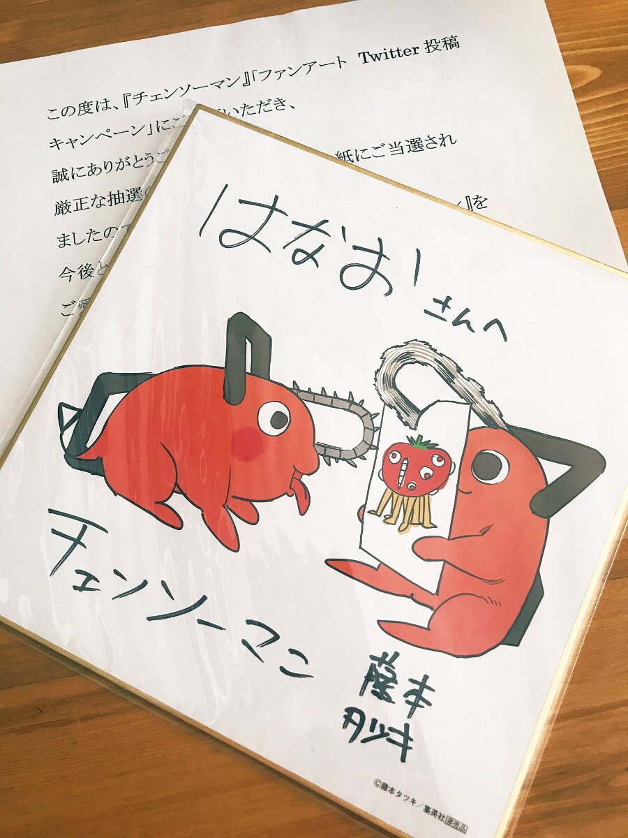 Educational authentic reference image (D8sqptFU8AAx_vU). — educational authentic (REAL) shikishi reference associated with Tatsuki Fujimoto