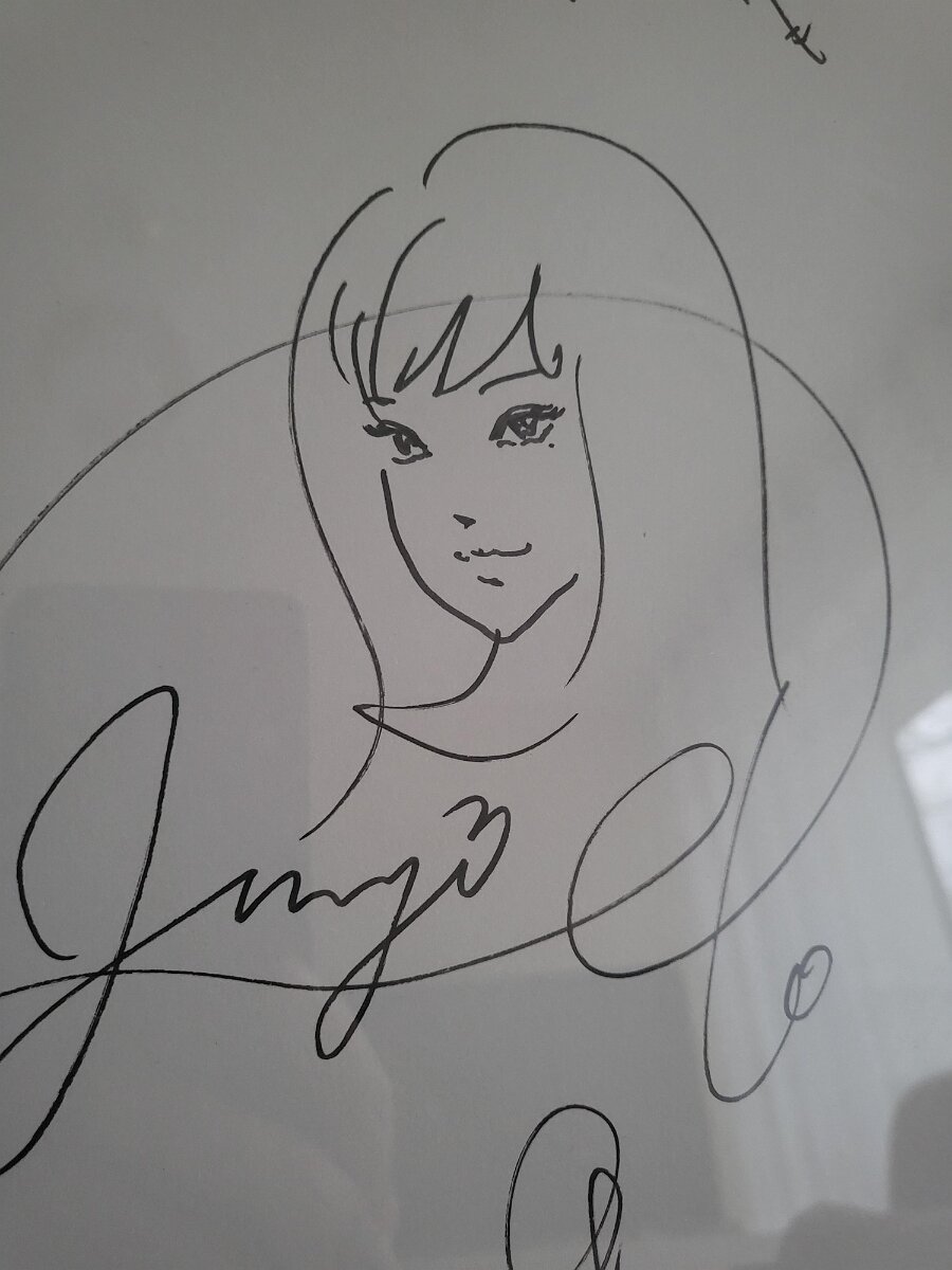 Educational authentic reference image (junji-ito-tomie-signed-framed-v0-ebtkbfddusfa1). — educational authentic (REAL) shikishi reference associated with Junji ITO