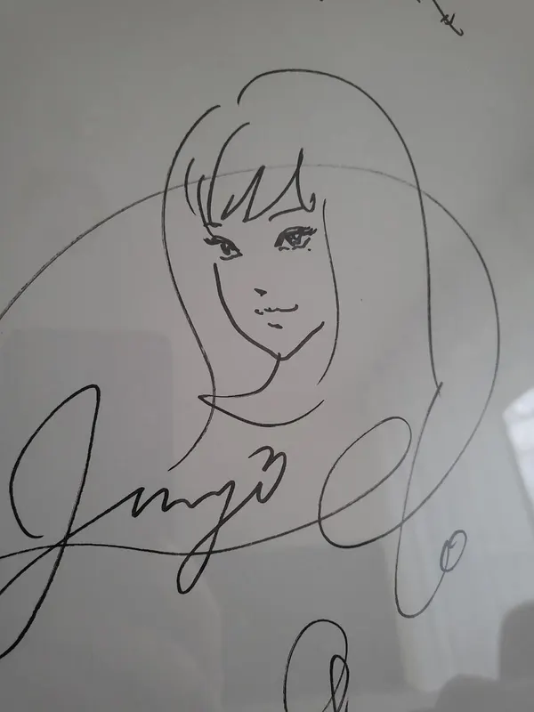 Educational authentic reference image (junji-ito-tomie-signed-framed-v0-ebtkbfddusfa1). — educational authentic (REAL) shikishi reference associated with Junji ITO