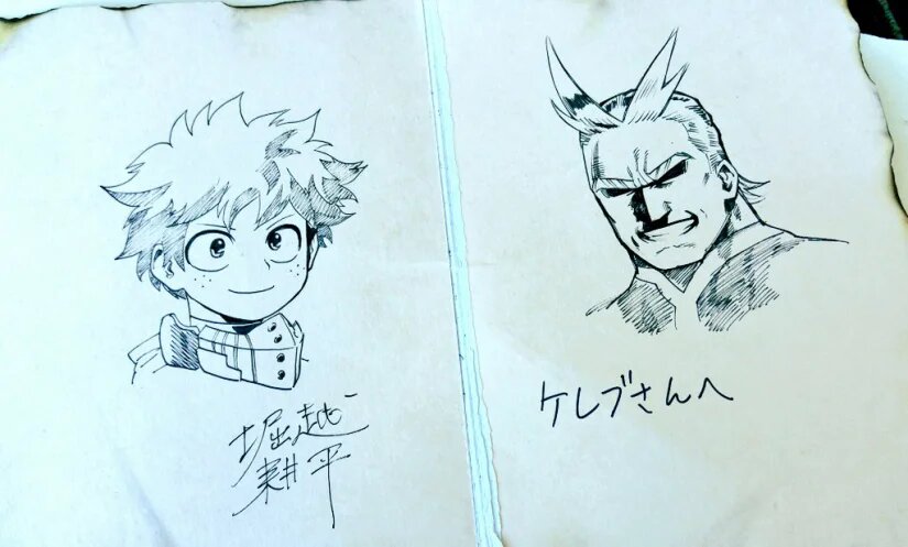 Educational authentic reference image (sketch2). — educational authentic (REAL) shikishi reference associated with Kohei Horikoshi
