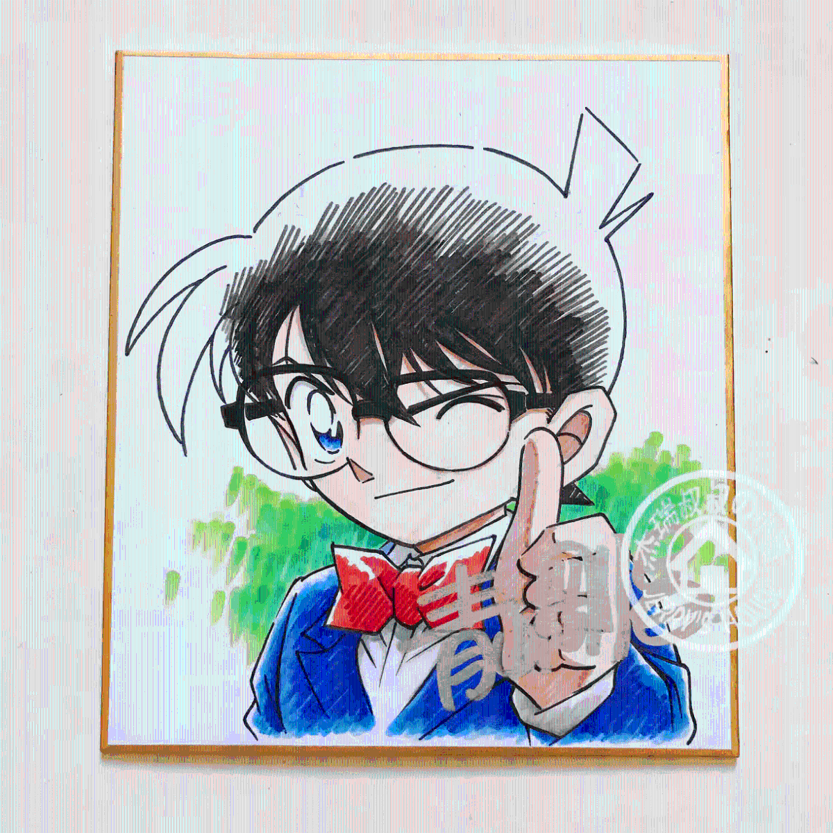 Educational counterfeit reference image (O1CN01pY4Ud41alVXWmJzNI_!!2457853370.jpg_Q75.jpg_). — educational counterfeit (FAKE) shikishi reference associated with Gosho Aoyama