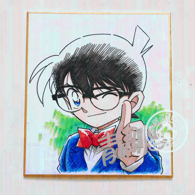 Educational counterfeit reference image (O1CN01pY4Ud41alVXWmJzNI_!!2457853370.jpg_Q75.jpg_). — educational counterfeit (FAKE) shikishi reference associated with Gosho Aoyama