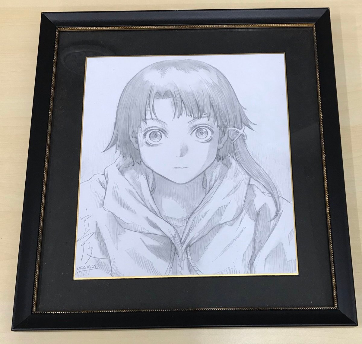 Educational authentic reference image (EUb_sD8UcAEXvts). — educational authentic (REAL) shikishi reference associated with Yoshitoshi ABE