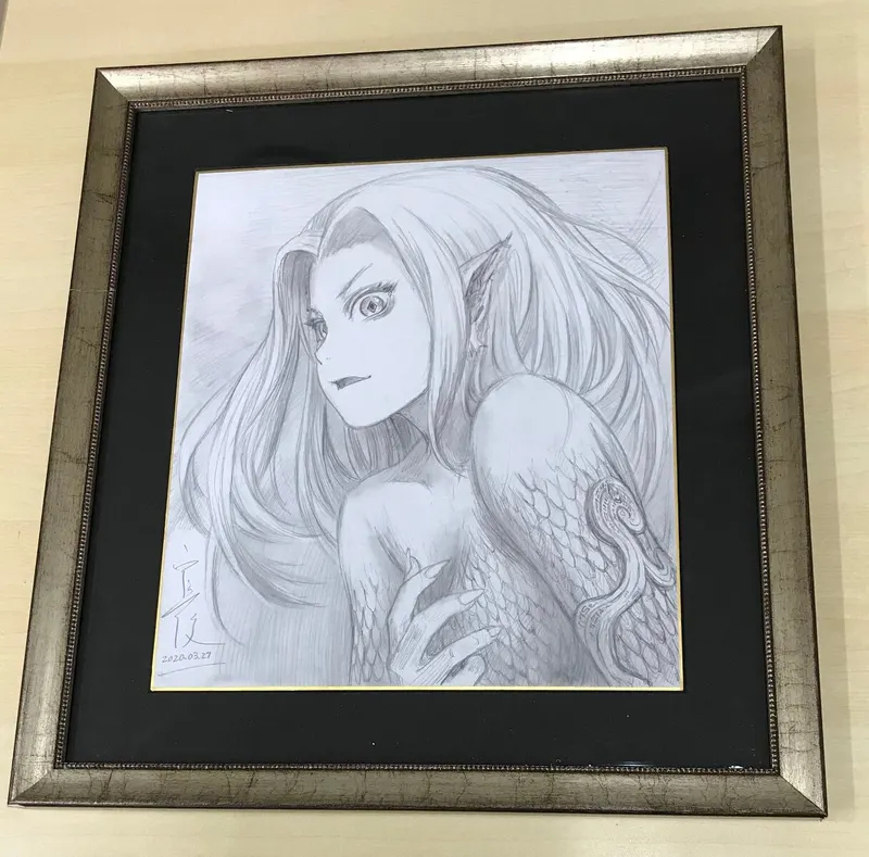 Educational authentic reference image (EUb_rpbUEAEryq0). — educational authentic (REAL) shikishi reference associated with Yoshitoshi ABE