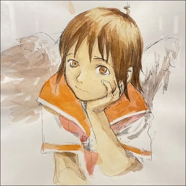 Educational authentic reference image (77f1f01b61574c73602d3f95fd1e4a36485eb5f8). — educational authentic (REAL) shikishi reference associated with Yoshitoshi ABE