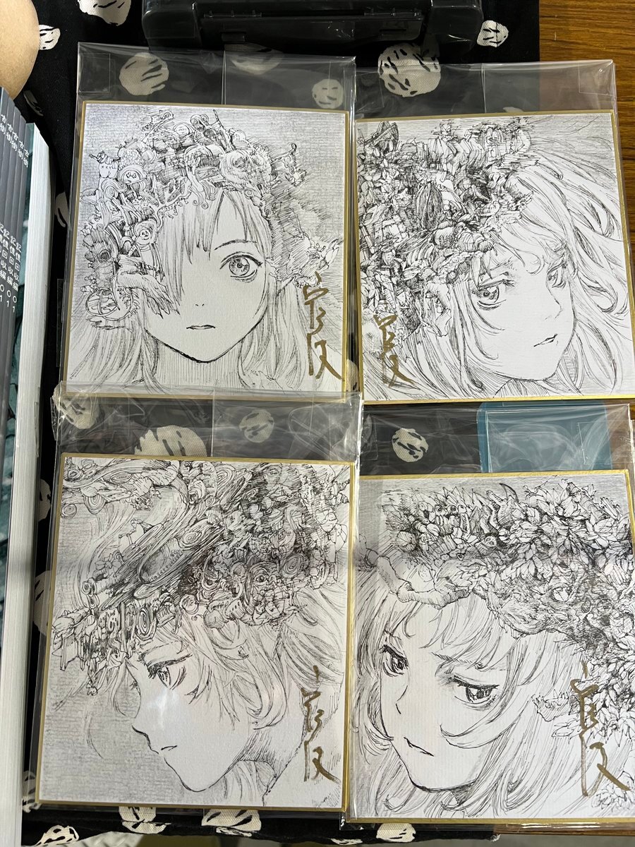 Educational authentic reference image (FEsQOjPaMAAabdI). — educational authentic (REAL) shikishi reference associated with Yoshitoshi ABE