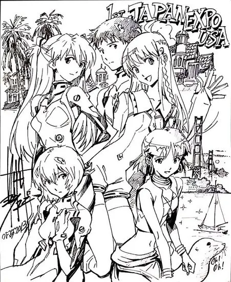 Educational authentic reference image (7507425_orig). — educational authentic (REAL) shikishi reference associated with Yoshiyuki Sadamoto