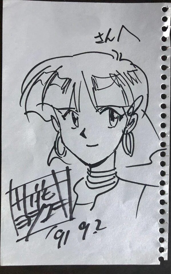 Educational authentic reference image (main-character-nadia-from-nadia-secret-of-blue-water-anime-v0-akmrvc0s5qm91). — educational authentic (REAL) shikishi reference associated with Yoshiyuki Sadamoto