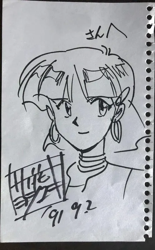 Educational authentic reference image (main-character-nadia-from-nadia-secret-of-blue-water-anime-v0-akmrvc0s5qm91). — educational authentic (REAL) shikishi reference associated with Yoshiyuki Sadamoto