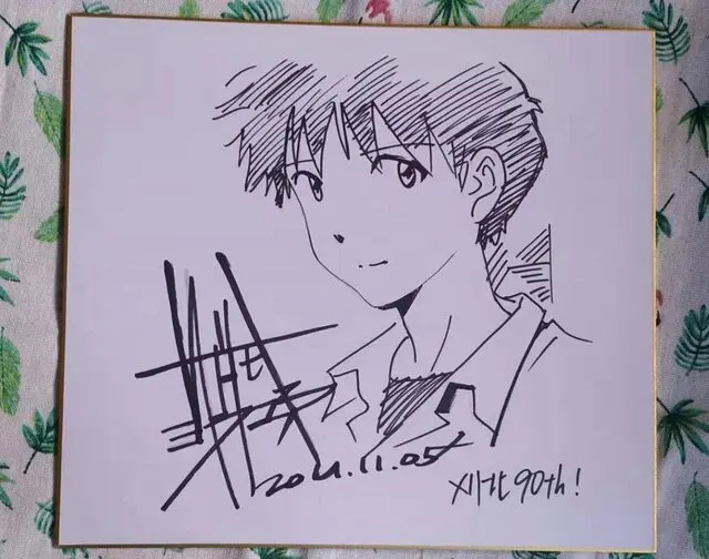 Educational counterfeit reference image (H6933db3f7b4c496a9729cfe560d67358D.jpg_640x640Q90.jpg_). — educational counterfeit (FAKE) shikishi reference associated with Yoshiyuki Sadamoto