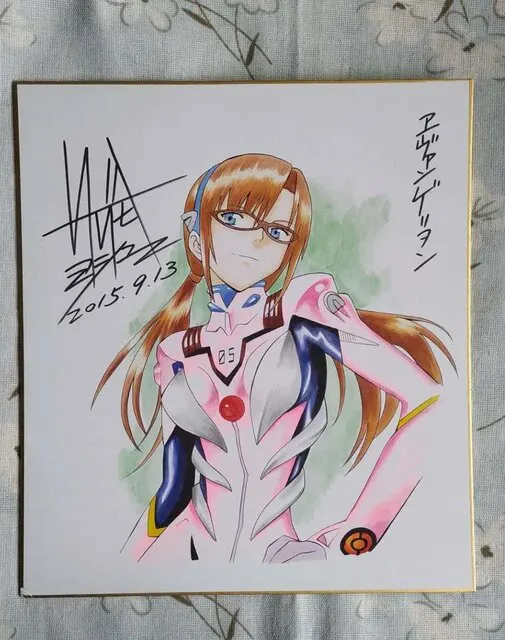Educational counterfeit reference image (H1120d9eef9fa484cb1f2715270102316q.jpg_640x640Q90.jpg_). — educational counterfeit (FAKE) shikishi reference associated with Yoshiyuki Sadamoto