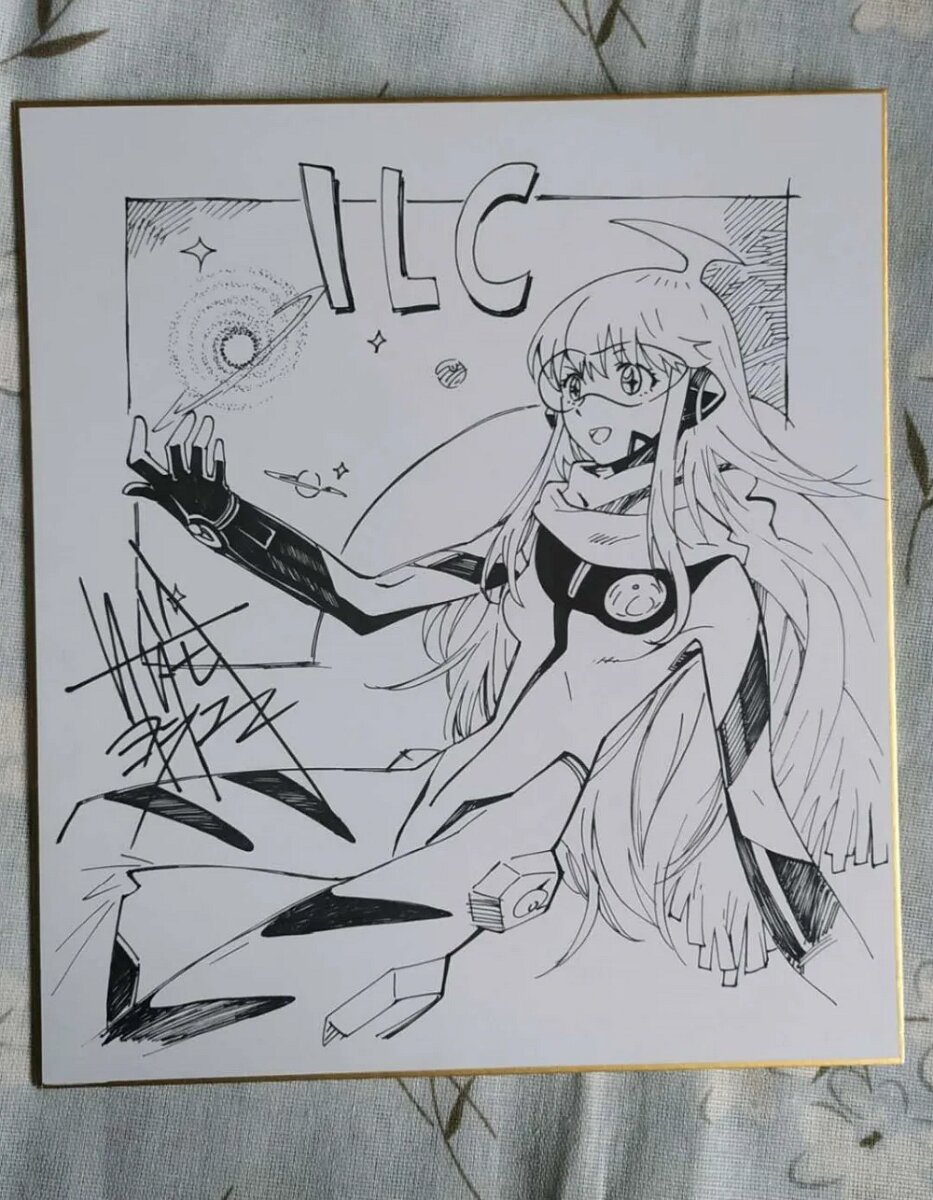 Educational counterfeit reference image (H1d0629aae68a4a709143c0234b7e15ccF). — educational counterfeit (FAKE) shikishi reference associated with Yoshiyuki Sadamoto