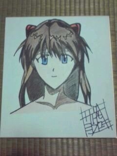 Educational counterfeit reference image (eva00). — educational counterfeit (FAKE) shikishi reference associated with Yoshiyuki Sadamoto