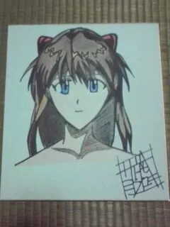 Educational counterfeit reference image (eva00). — educational counterfeit (FAKE) shikishi reference associated with Yoshiyuki Sadamoto