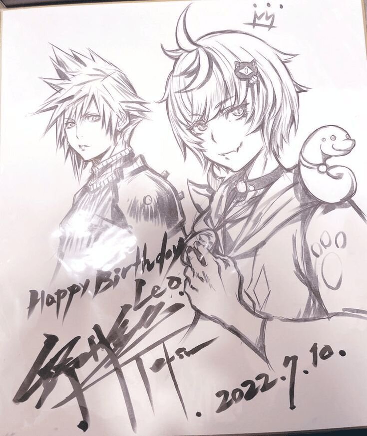 Educational authentic reference image (Cloud Strife Official Art). — educational authentic (REAL) shikishi reference associated with Tetsuya Nomura