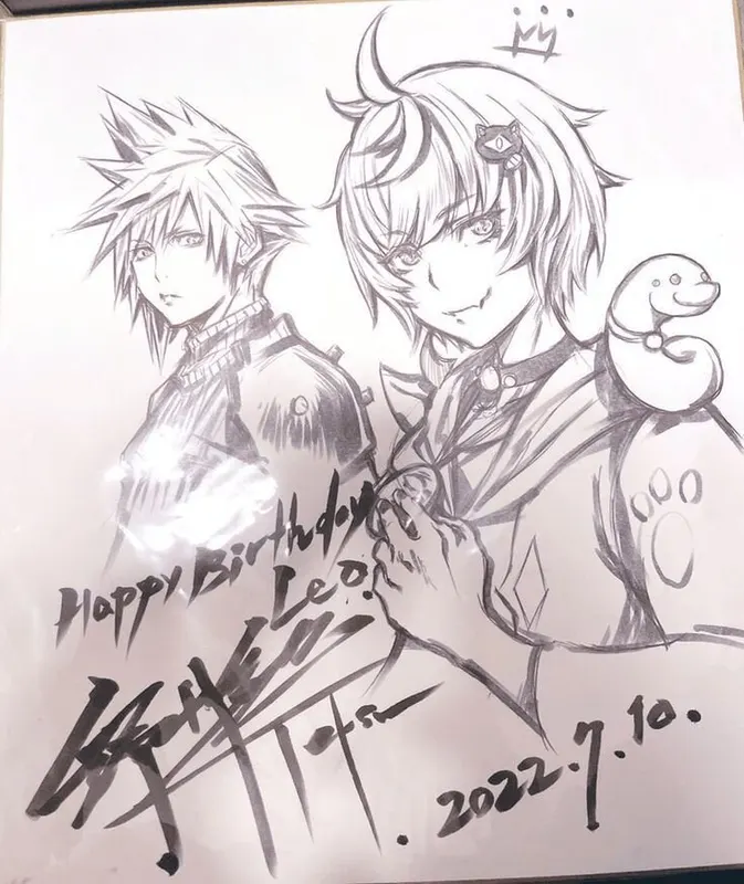 Educational authentic reference image (Cloud Strife Official Art). — educational authentic (REAL) shikishi reference associated with Tetsuya Nomura