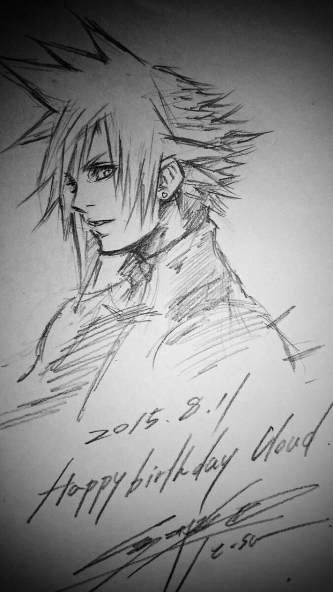 Educational authentic reference image (FFVII REMAKE on Twitter). — educational authentic (REAL) shikishi reference associated with Tetsuya Nomura