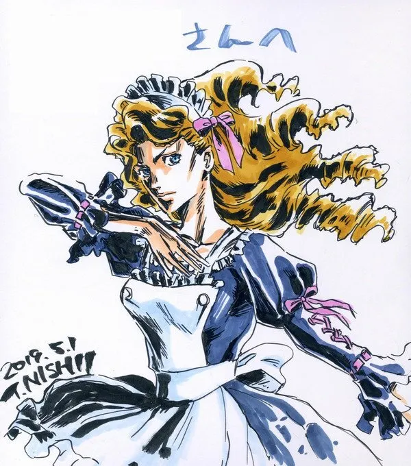 Educational authentic reference image (TnishiiMaid2019). — educational authentic (REAL) shikishi reference associated with Terumi Nishii
