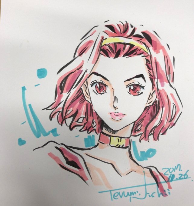 Educational authentic reference image (TnishiiReimi2017-11). — educational authentic (REAL) shikishi reference associated with Terumi Nishii