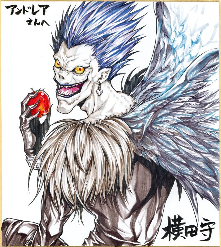 Educational authentic reference image (death-note--ryuk-2kjc). — educational authentic (REAL) shikishi reference associated with Mamoru Yokota