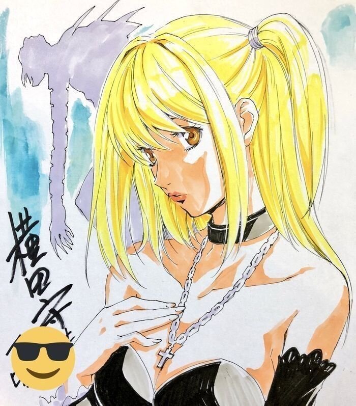 Educational authentic reference image (Misa Amane Manga). — educational authentic (REAL) shikishi reference associated with Mamoru Yokota