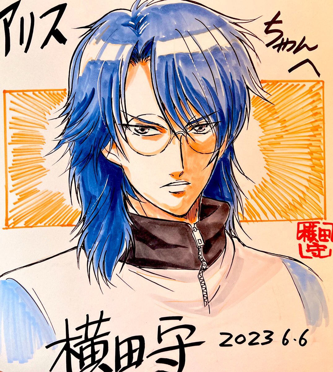 Educational authentic reference image (FyA-KMaWAAA0D4V). — educational authentic (REAL) shikishi reference associated with Mamoru Yokota