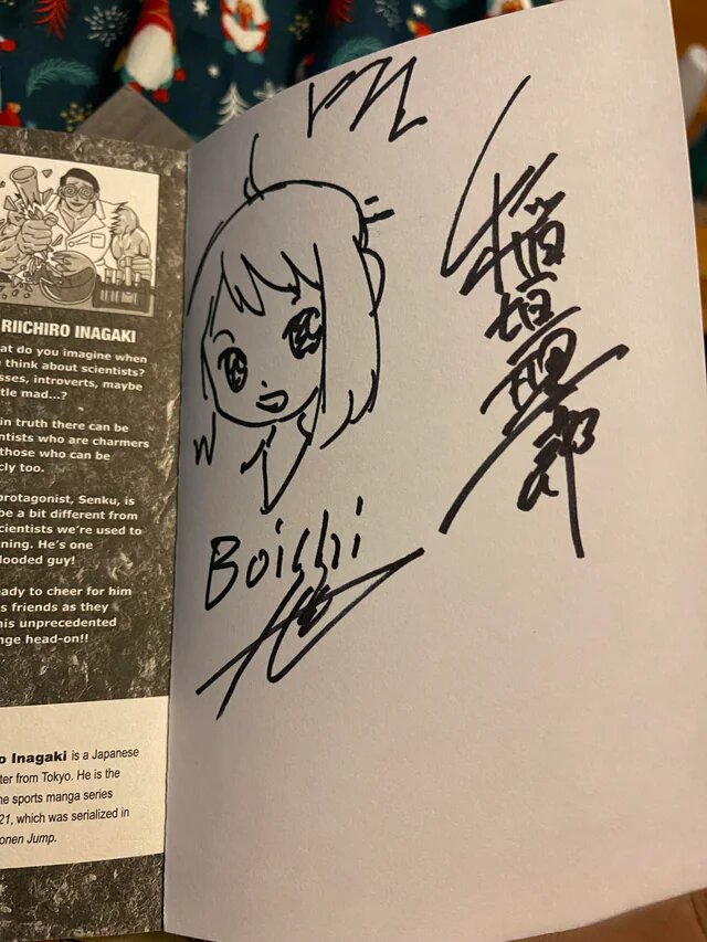 Educational authentic reference image (i-won-books-a-million-signed-manga-give-away-v0-iserpbhvo0j81). — educational authentic (REAL) shikishi reference associated with Boichi