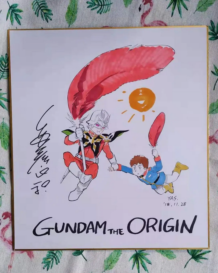 Educational counterfeit reference image (Screenshot 2024-12-09 at 14-36-48 hand-drawn-Yoshikazu-Yasuhiko-MOBILE-SUIT-GUNDAM-Shikishi-Art-Board-signed-19D.jpg (WEBP Image 1195 × 1500 pixels) — Scaled (61%)). — educational counterfeit (FAKE) shikishi reference associated with Yoshikazu Yasuhiko