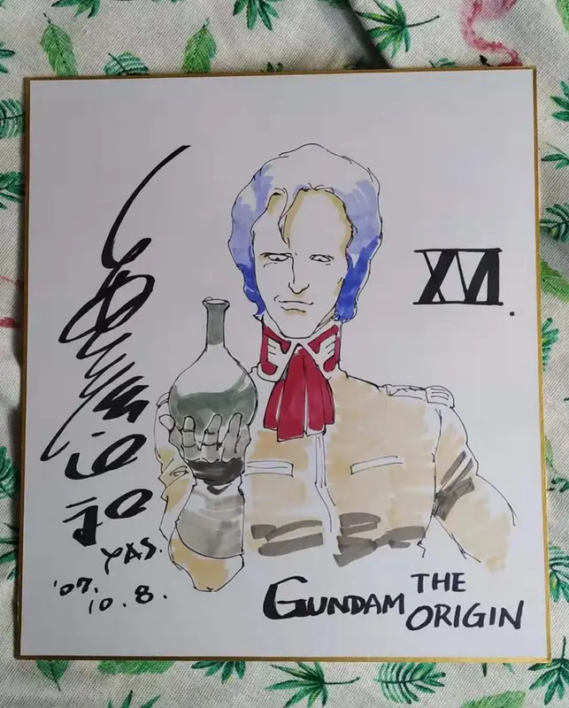 Educational counterfeit reference image (Screenshot 2024-12-09 at 14-36-37 hand-drawn-Yoshikazu-Yasuhiko-MOBILE-SUIT-GUNDAM-Shikishi-Art-Board-signed-19B.jpg (WEBP Image 1204 × 1500 pixels) — Scaled (61%)). — educational counterfeit (FAKE) shikishi reference associated with Yoshikazu Yasuhiko