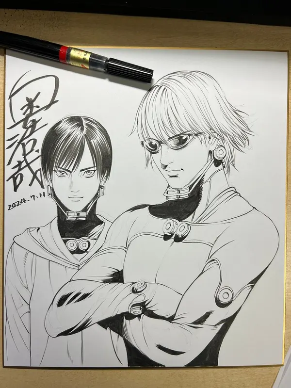 Educational authentic reference image (GSKo9_saUAAohCr). — educational authentic (REAL) shikishi reference associated with Hiroya OKU
