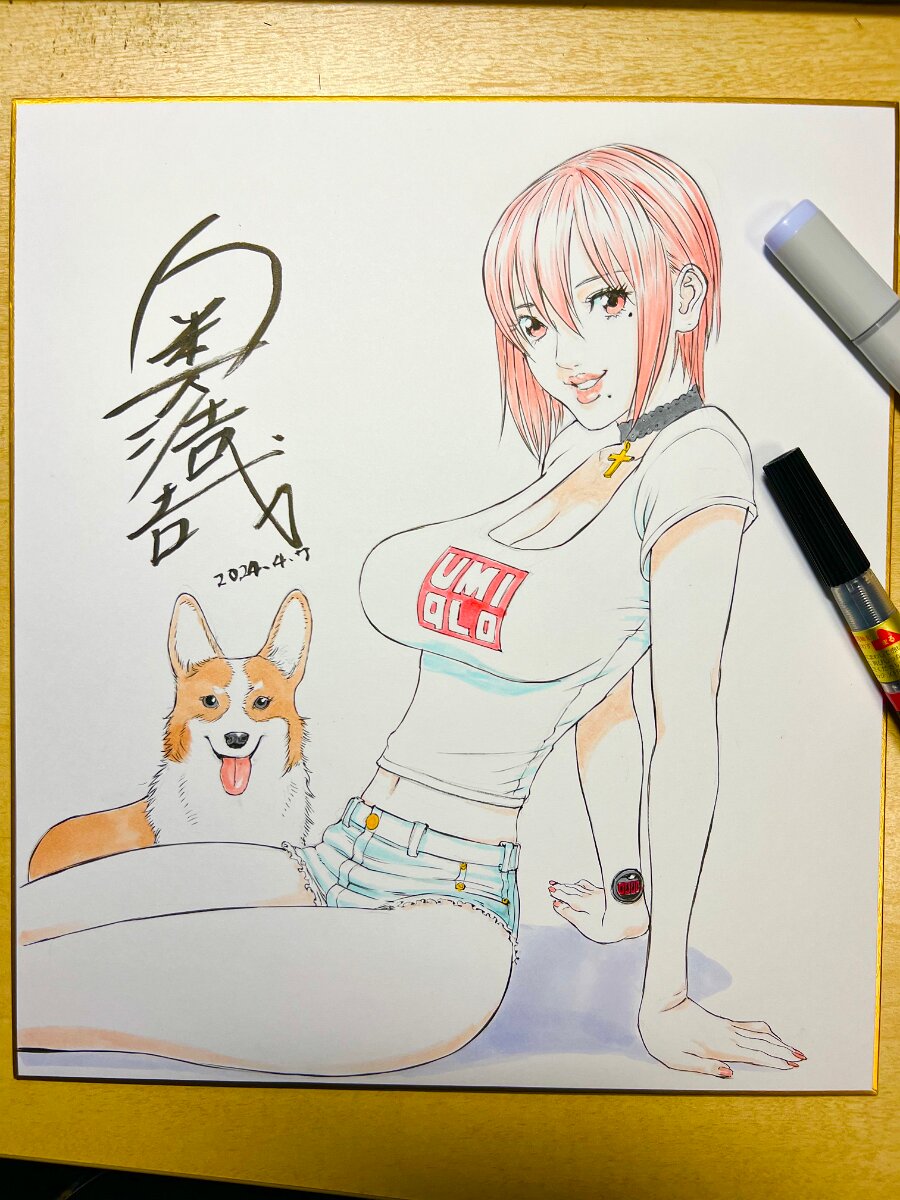 Educational authentic reference image (GiTCQaiboAAPaZs). — educational authentic (REAL) shikishi reference associated with Hiroya OKU