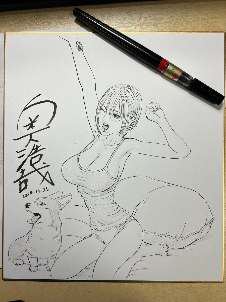 Educational authentic reference image (GdMGWcIaoAEOD4v). — educational authentic (REAL) shikishi reference associated with Hiroya OKU
