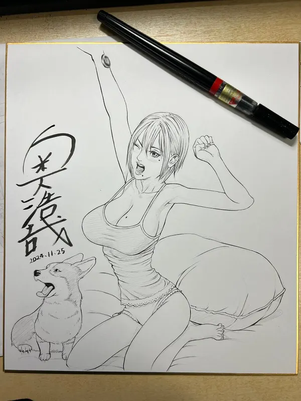 Educational authentic reference image (GdMGWcIaoAEOD4v). — educational authentic (REAL) shikishi reference associated with Hiroya OKU