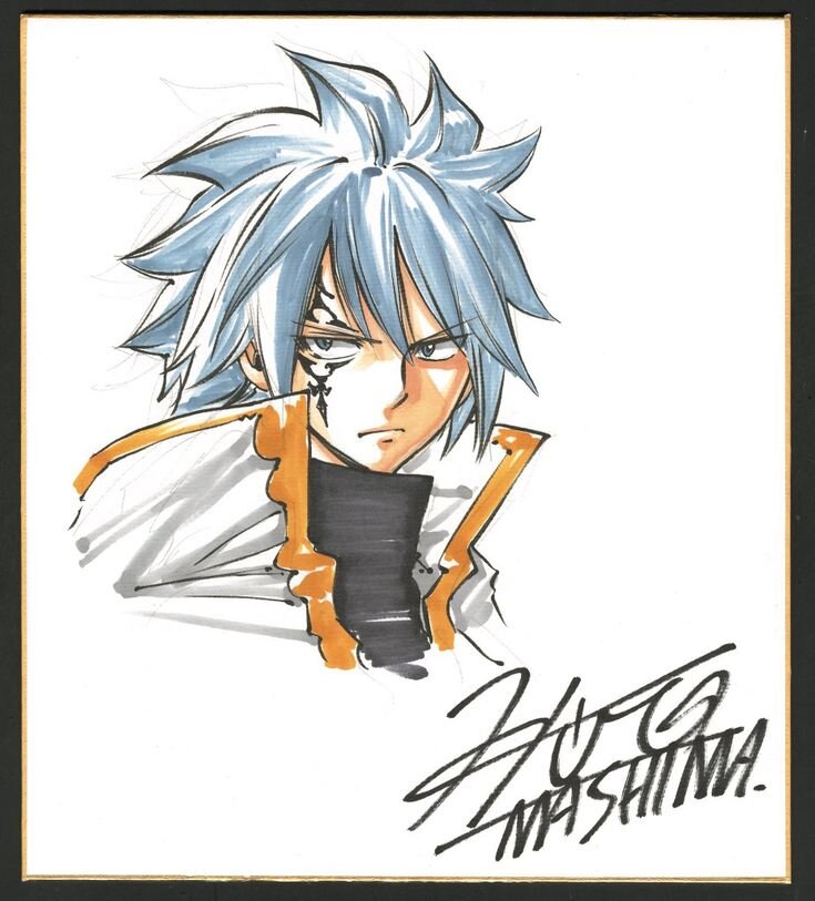Educational authentic reference image (Natsu And Gray Matching Icons). — educational authentic (REAL) shikishi reference associated with Hiro Mashima