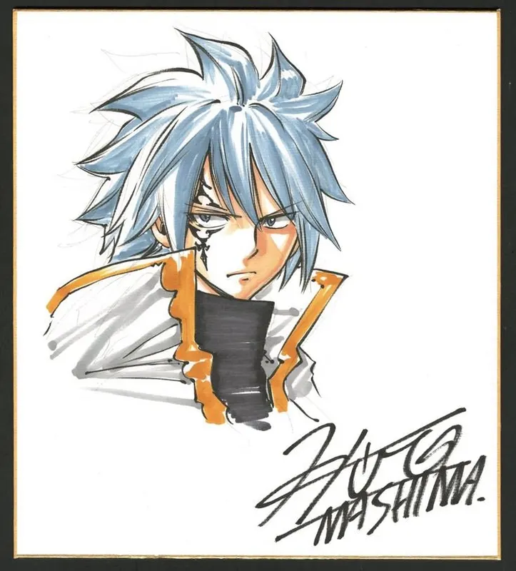 Educational authentic reference image (Natsu And Gray Matching Icons). — educational authentic (REAL) shikishi reference associated with Hiro Mashima