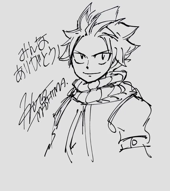 Educational authentic reference image (Natsu Official Art(1)). — educational authentic (REAL) shikishi reference associated with Hiro Mashima