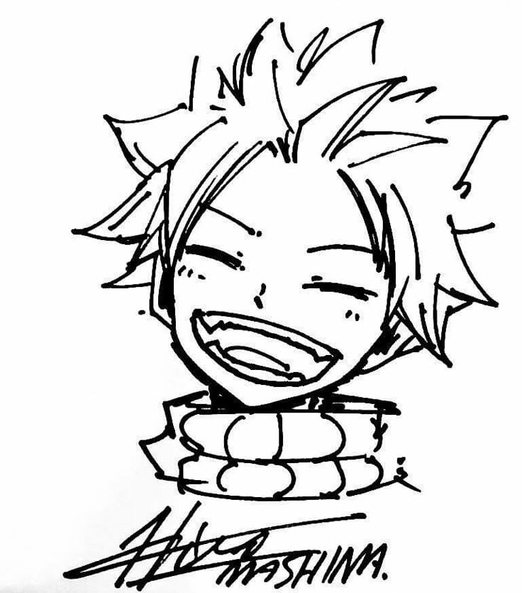 Educational authentic reference image (Natsu Dragneel Drawing). — educational authentic (REAL) shikishi reference associated with Hiro Mashima