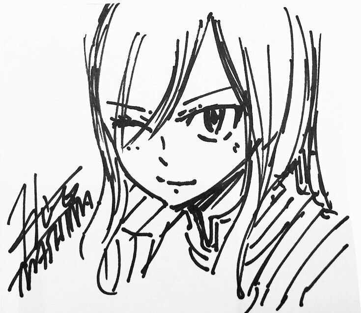 Educational authentic reference image (Natsu And Erza). — educational authentic (REAL) shikishi reference associated with Hiro Mashima