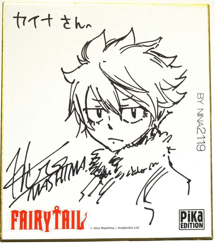 Educational authentic reference image (Natsu Official Art(2)). — educational authentic (REAL) shikishi reference associated with Hiro Mashima