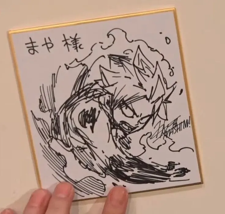 Educational authentic reference image (Natsu Fairy Tail). — educational authentic (REAL) shikishi reference associated with Hiro Mashima