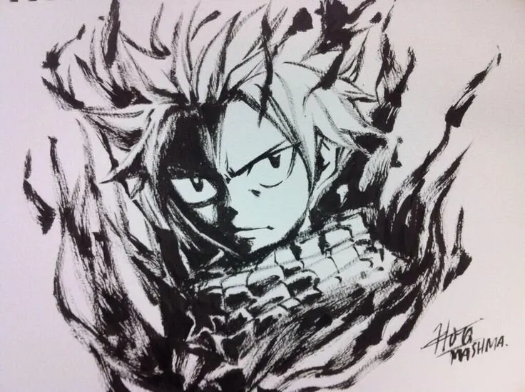 Educational authentic reference image (Natsu Tattoo Design). — educational authentic (REAL) shikishi reference associated with Hiro Mashima