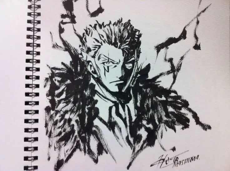 Educational authentic reference image (Laxus Fairy Tail). — educational authentic (REAL) shikishi reference associated with Hiro Mashima